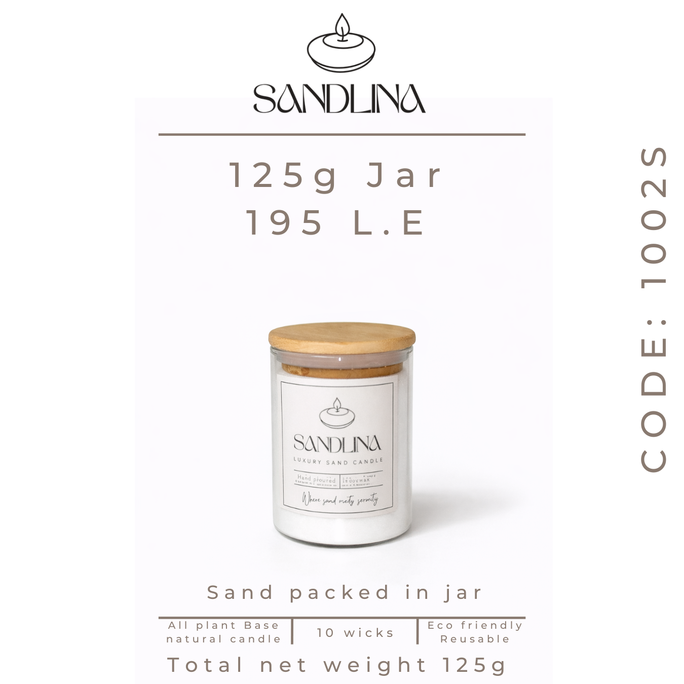 1002S 125 g - sand candle