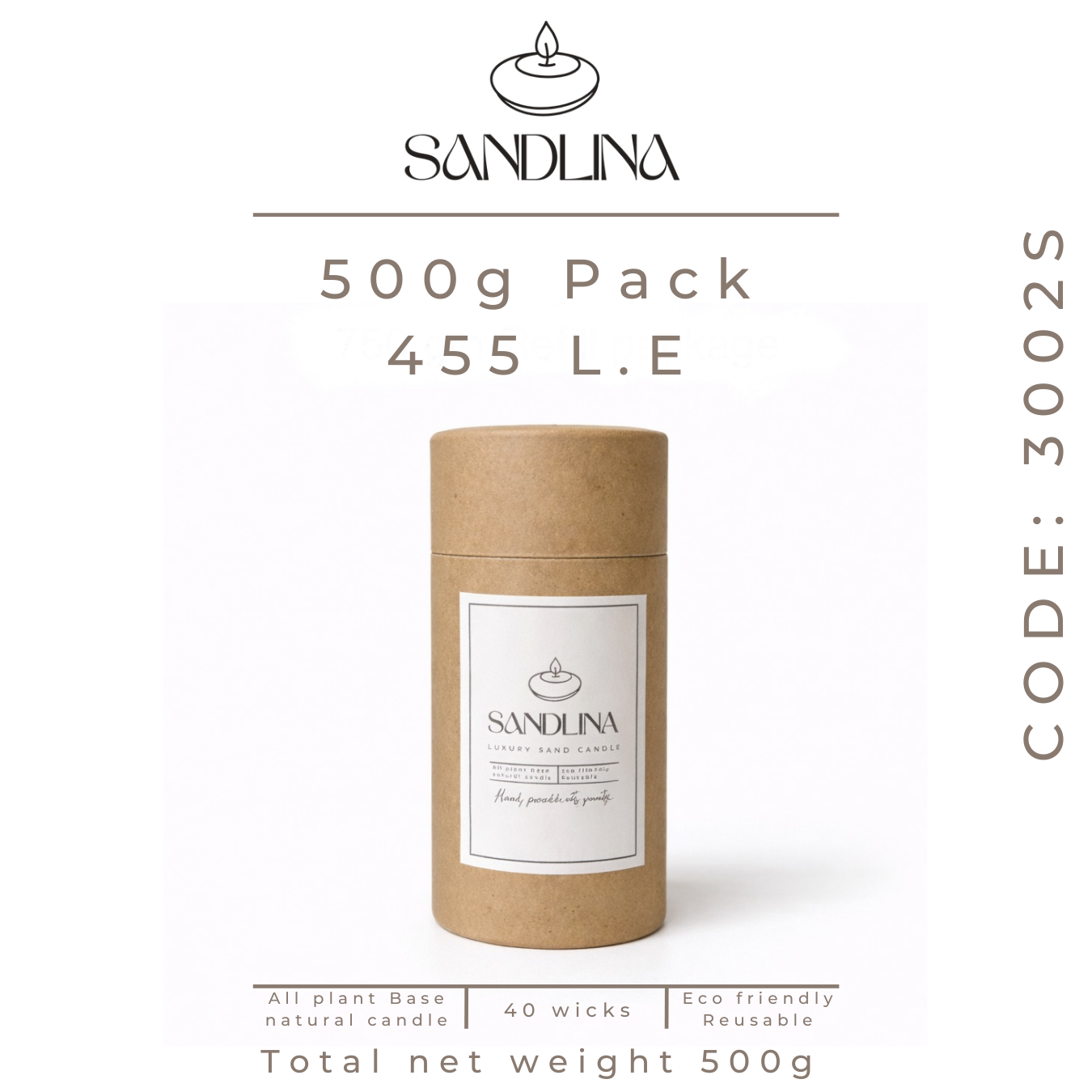 3002S 750g - sand candle